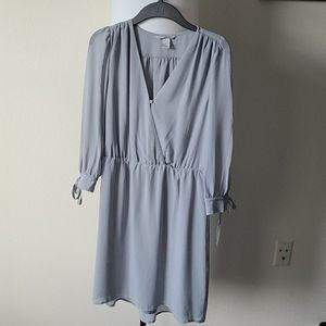 H&M silver Grey blue chiffon dress
